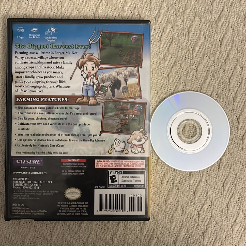 Nintendo game cube: Harvest Moon A Wonderful Life GC Game - Picture 3 of 3
